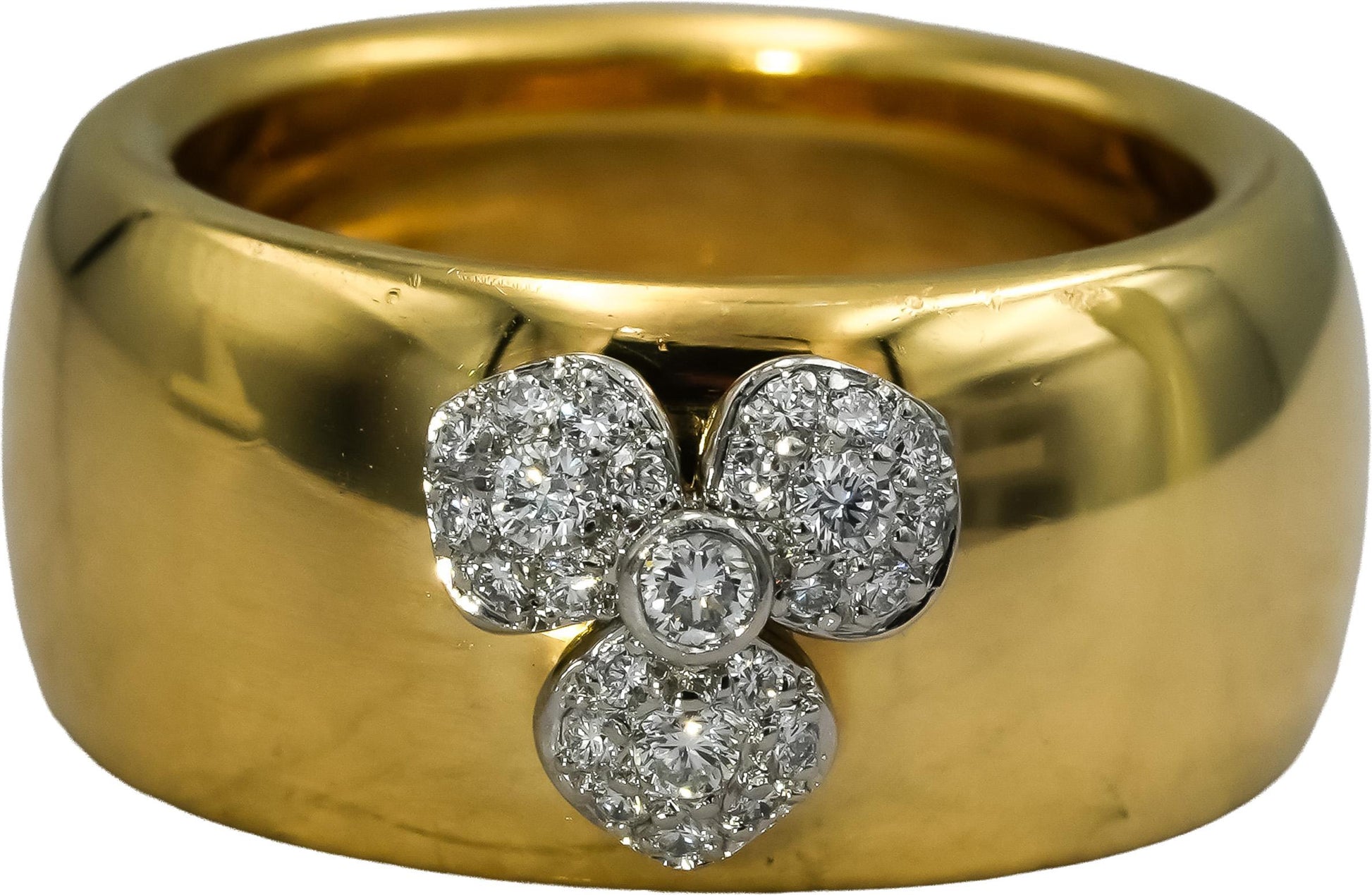 TIFFANY & CO. Vintage 18k Yellow Gold VS Diamond Flower Ring 0.24CT Size 5.75