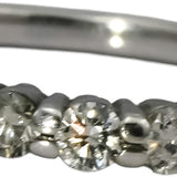 10k White Gold Round Diamond Seven Stone Band Ring 0.50CT Size 6.5
