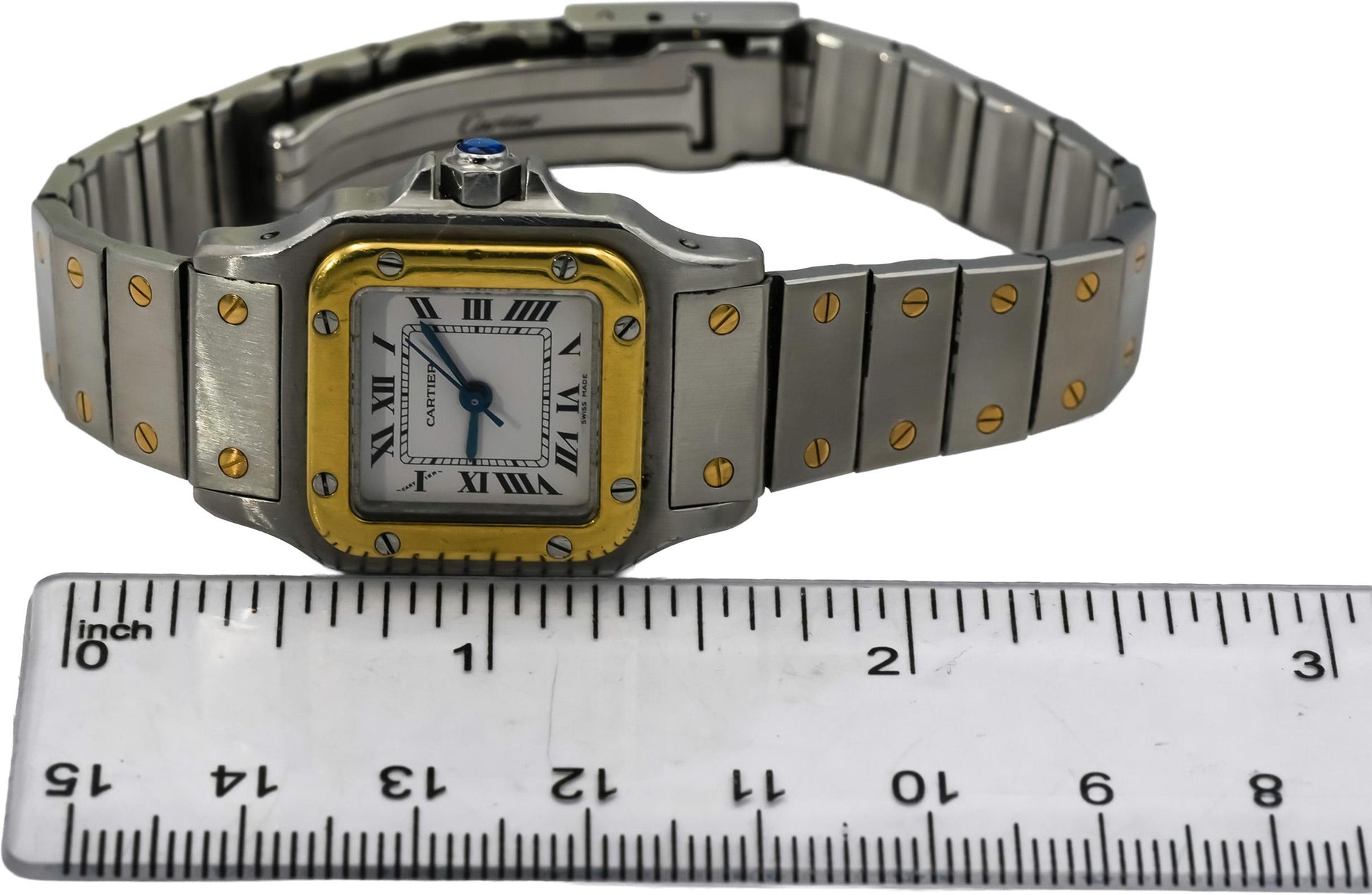CARTIER Stainless Steel & 18k Gold Santos 24mm Quartz Ladies Watch