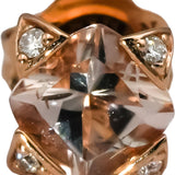 LE VIAN 14k Rose Gold Morganite Stud Earrings w/ Diamond Accents