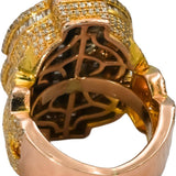 10k Rose & White Gold Diamond Cluster Dollar Sign Ring 3.50CT Size 5