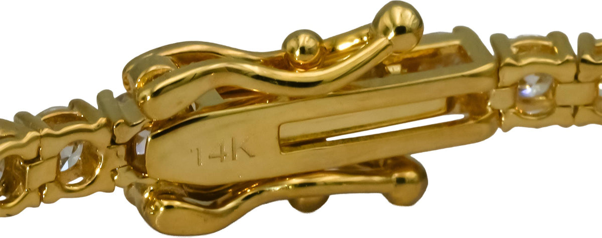 14k Yellow Gold VS Round Lab-Grown Diamond Tennis Bracelet 3.50CT