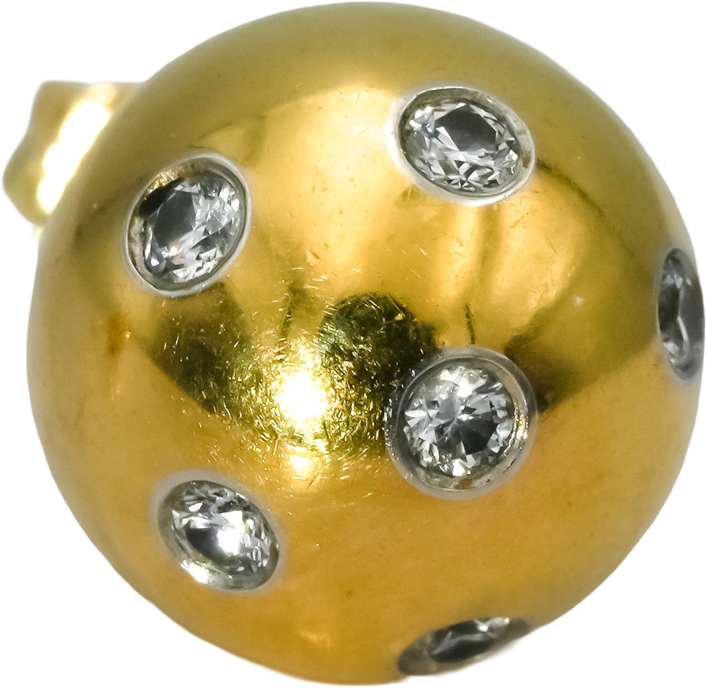 TIFFANY & CO. 18k Gold Platinum VS Diamond Dot Etoile Ball Stud Earrings 0.18CT