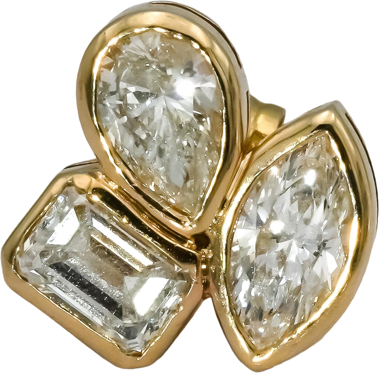 14k Yellow Gold VS Mixed Cut Lab-Grown Diamond Stud Earrings 2.86CT