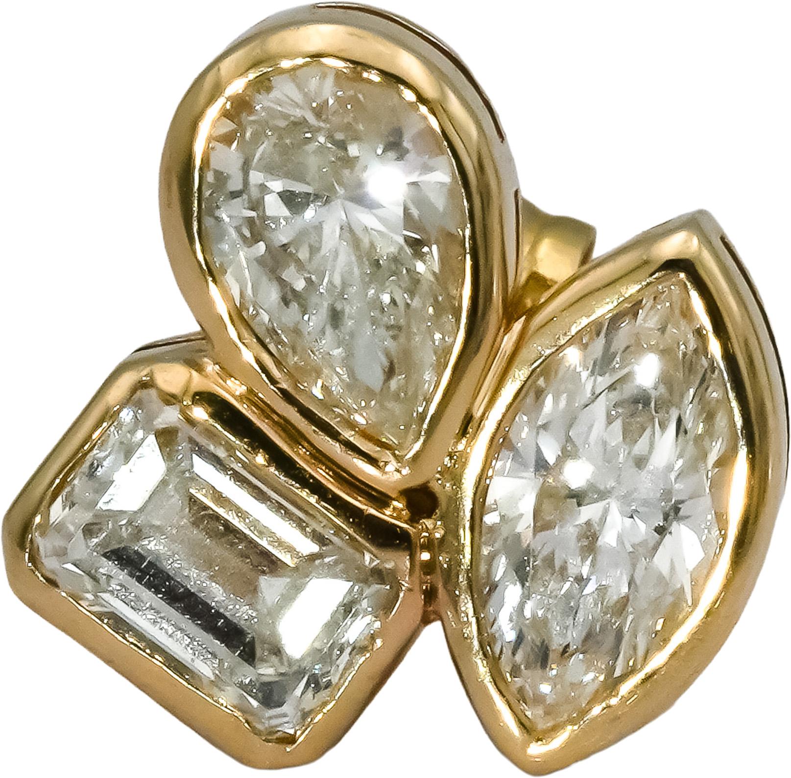 14k Yellow Gold VS Mixed Cut Lab-Grown Diamond Stud Earrings 2.86CT