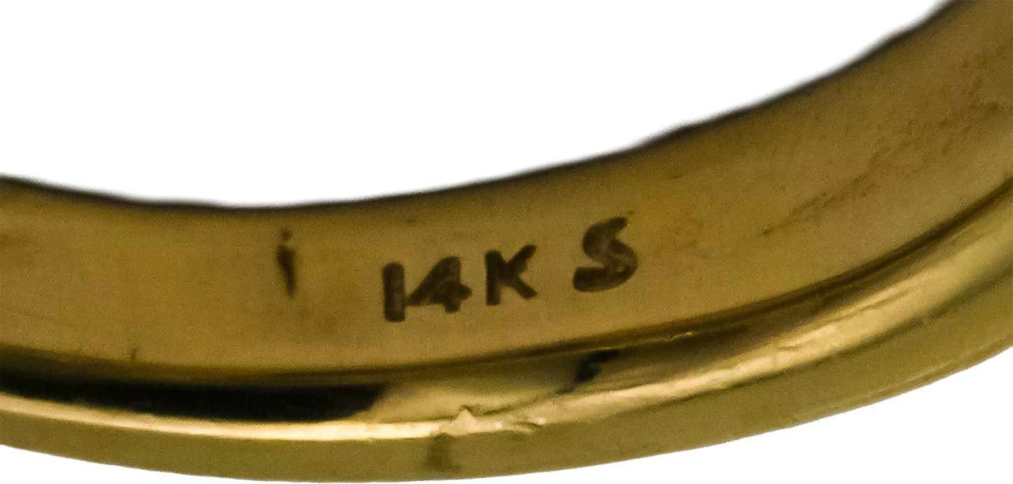 14k Yellow Gold Round Bezel Set Diamond Solitaire Ring .25CT Size 5.5