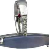 ROBERTO COIN 18k White Gold Diamond and Chalcedony Cocktail Ring Size 6.75