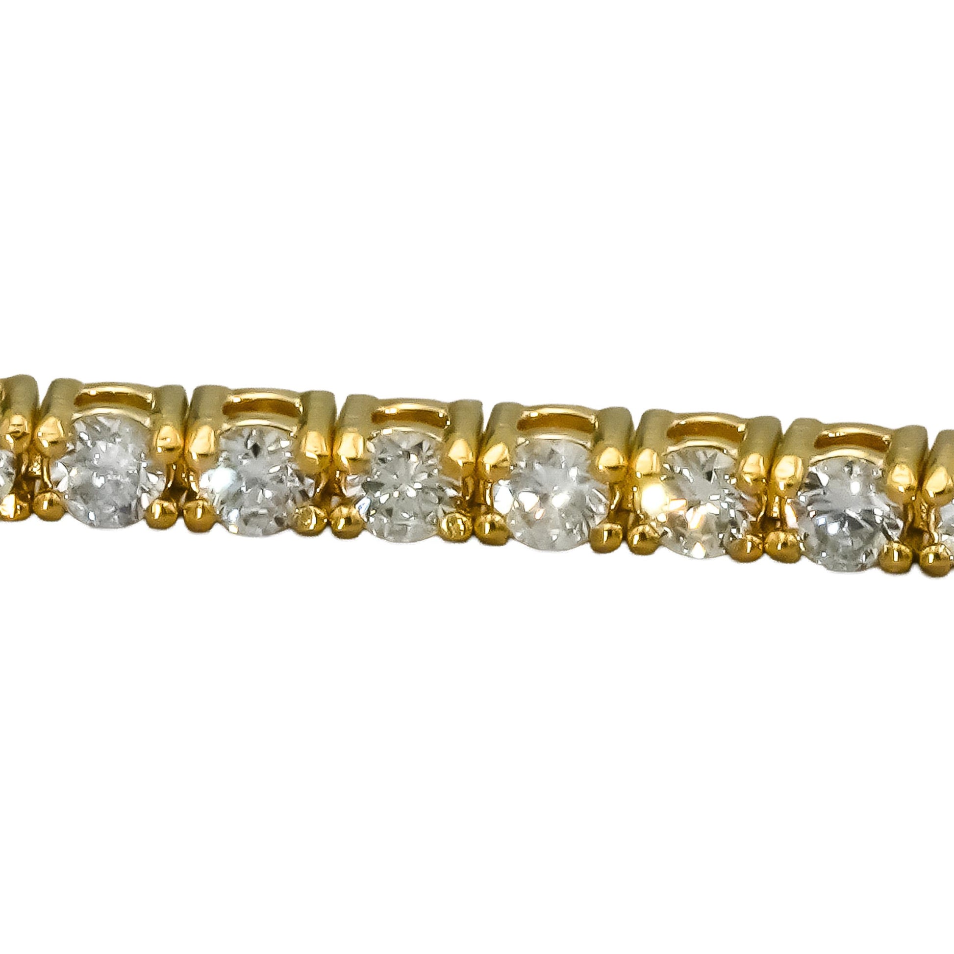 14k Yellow Gold VS Round Diamond Tennis Bracelet 1.65CT