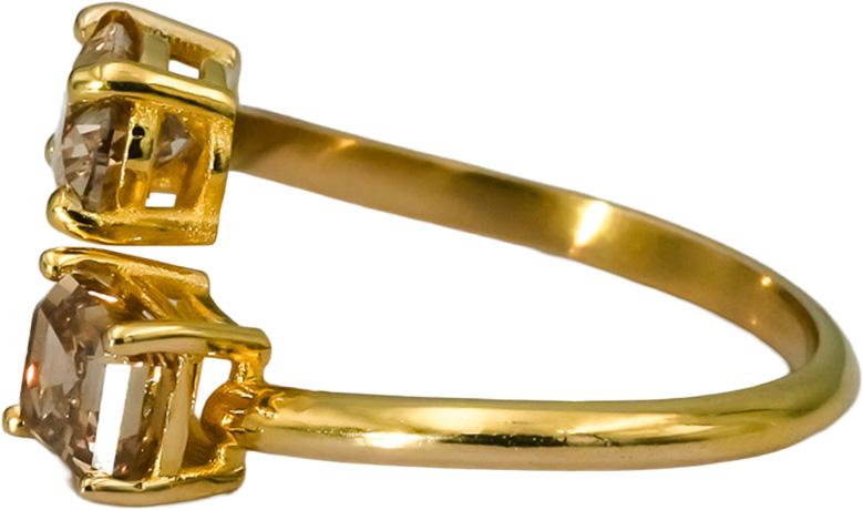 18k Yellow Gold Oval and Asscher Cut Diamond Bypass Ring 2.04CT Size 6.75
