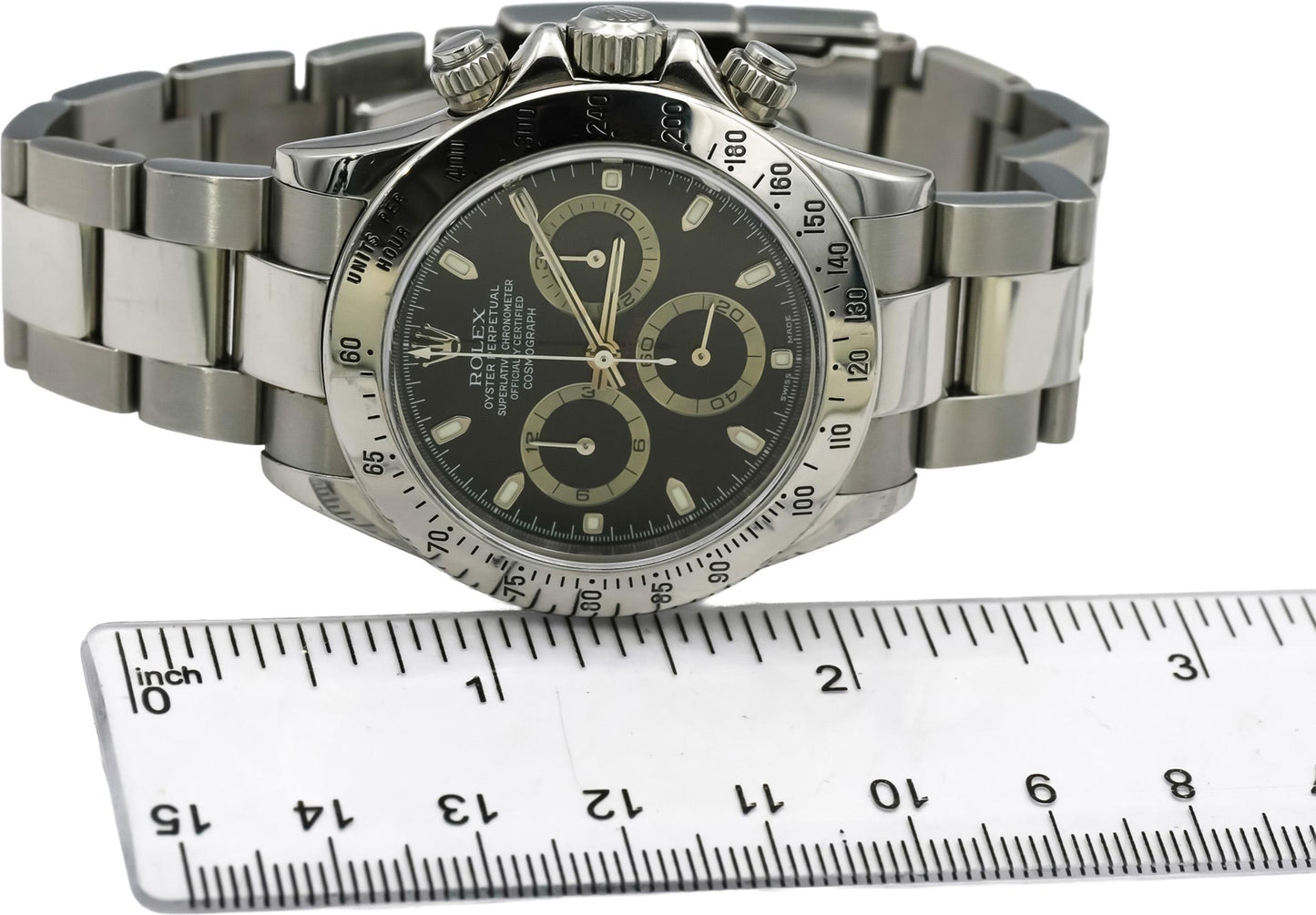 ROLEX Stainless Steel Cosmograph Daytona Black Dial Automatic Watch Ref. 116520