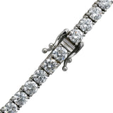 14k White Gold VS Round Lab-Grown Diamond Tennis Necklace 37.28CT