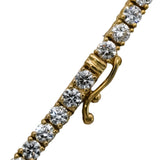 14k Yellow Gold VS Round Lab-Grown Diamond Tennis Necklace 10.10CT