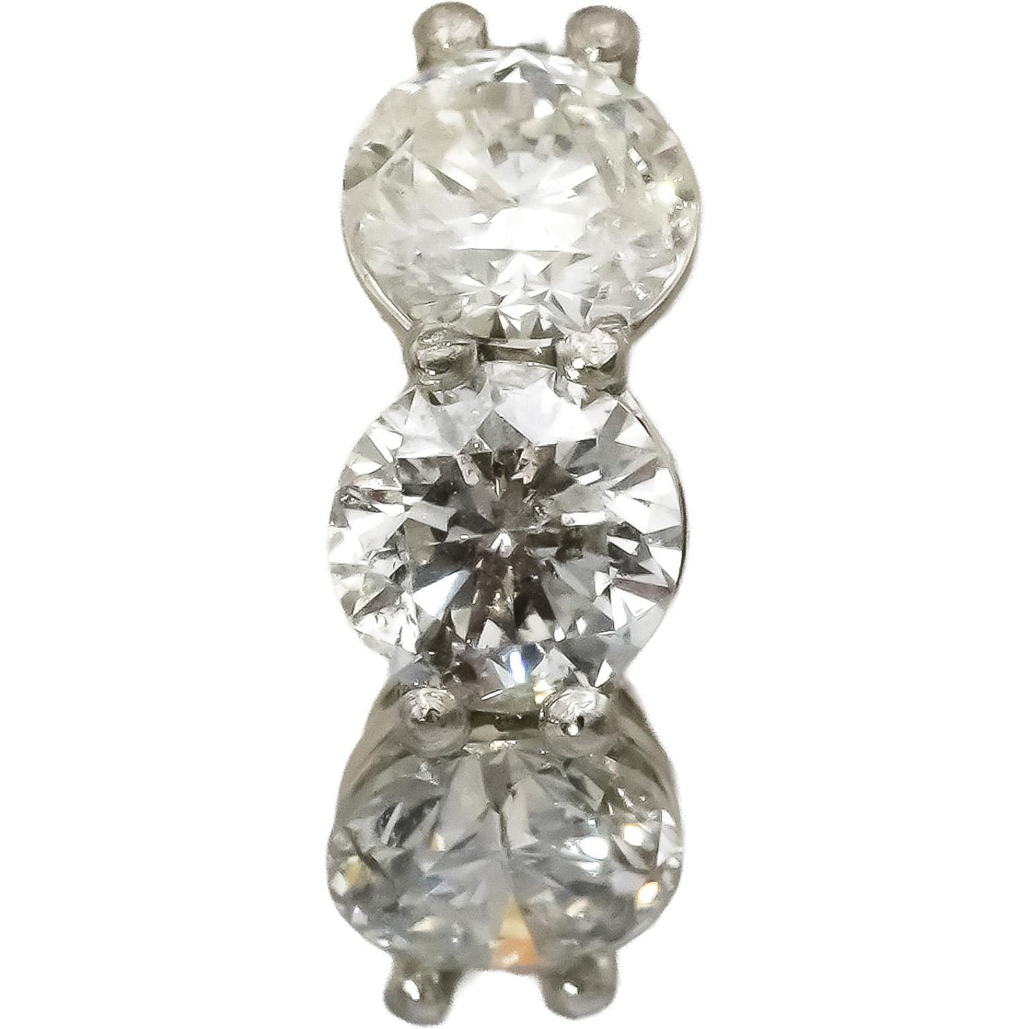 Platinum VS Round Natural Diamond Huggie Earrings 3.13CT