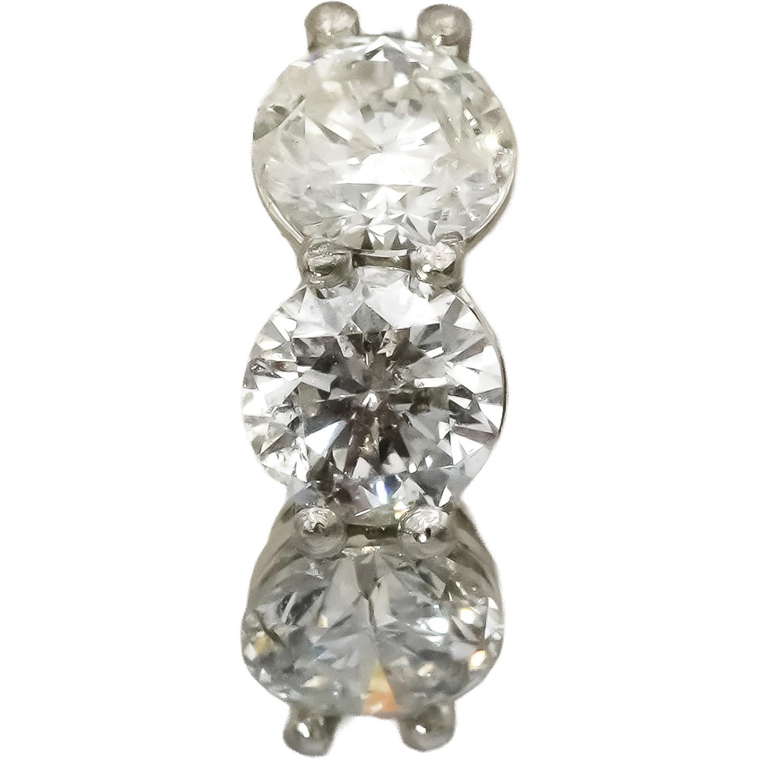 Platinum VS Round Lab-Grown Diamond Huggie Earrings 1.31CT