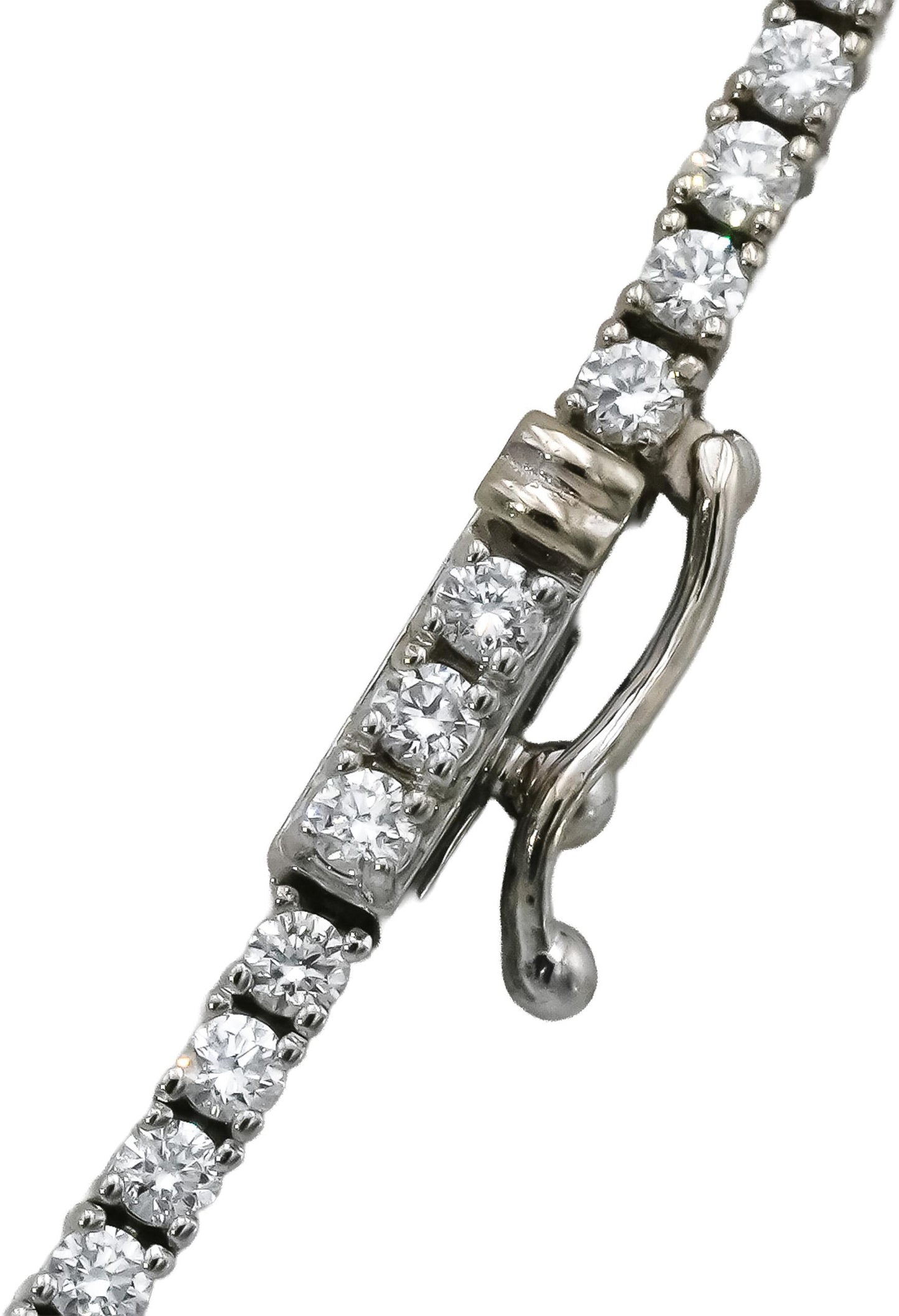 14k White Gold VS Round Natural Diamond Tennis Necklace 5.08CT