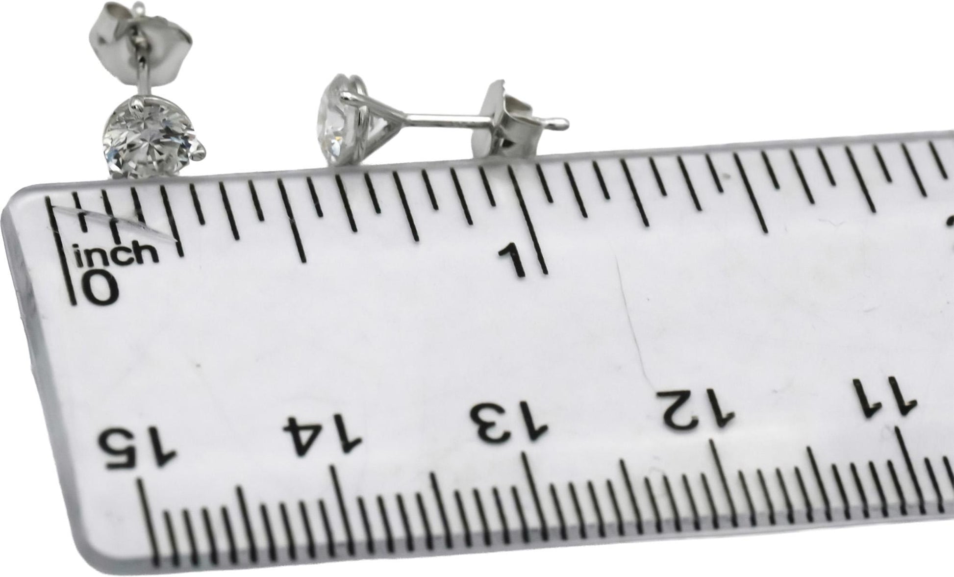 14k White Gold VS Round Lab-Grown Diamond Stud Earrings 1.03CT