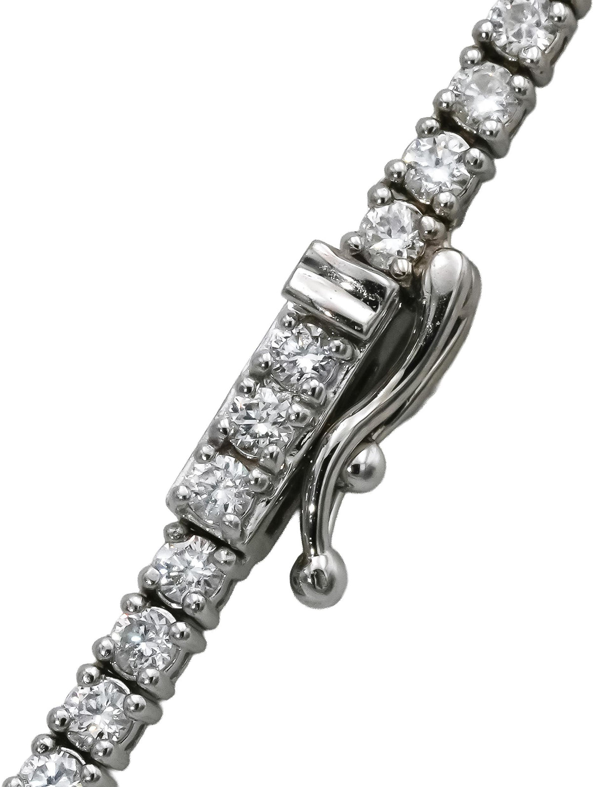 14k White Gold VS Round Natural Diamond Tennis Necklace 5.18CT