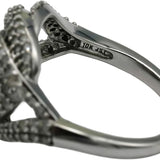 10k White Gold Round Diamond Cluster Twist Knot Ring 1.0CT Size 7