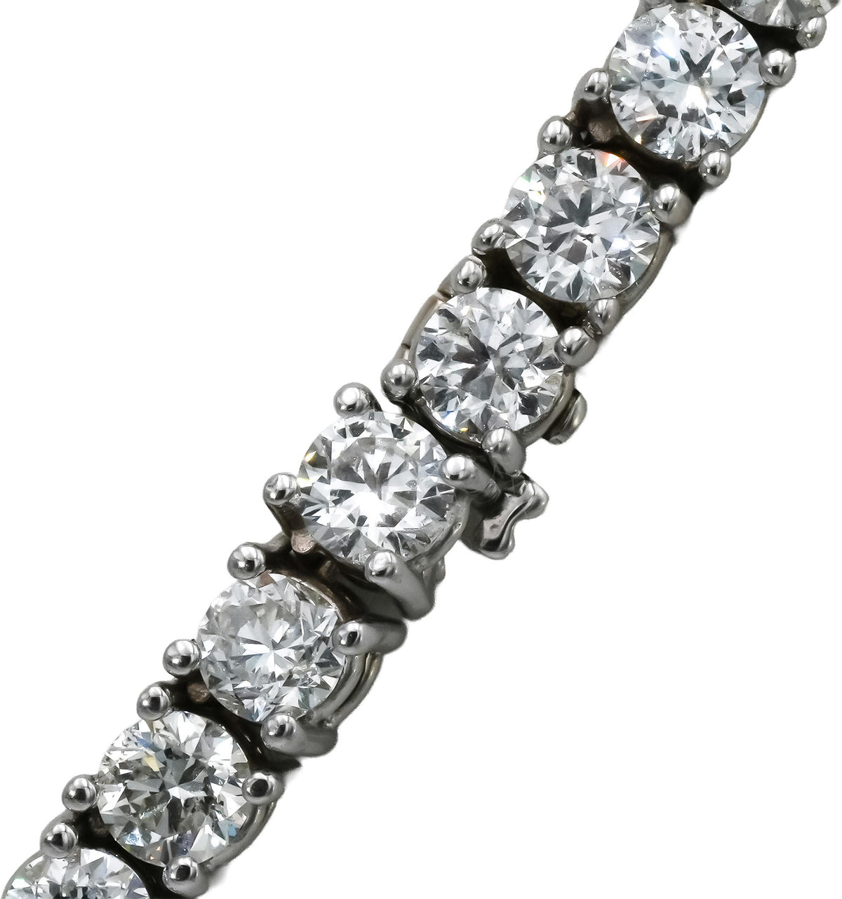 14k White Gold Round Natural Diamond Tennis Necklace 45.0CT