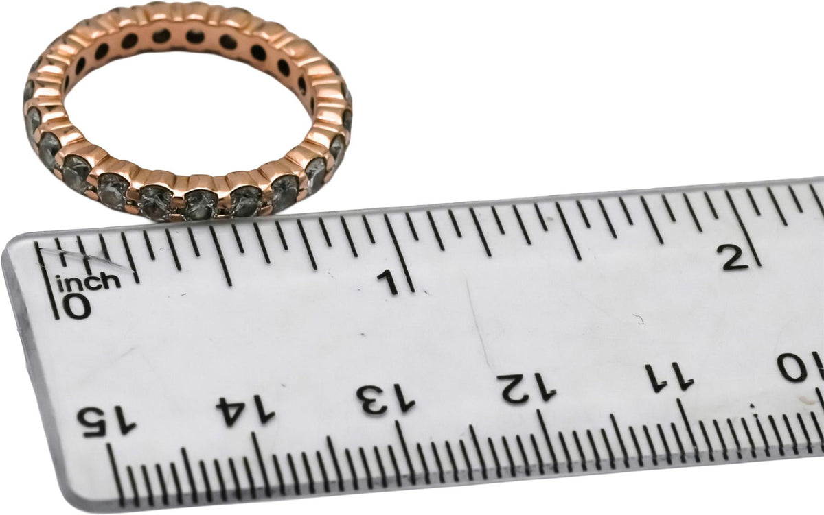 14k Rose Gold Round Natural Diamond Eternity Band Ring 2.50CT Size 8