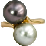 18k Yellow Gold 10mm Pearl Cocktail Ring Size 6