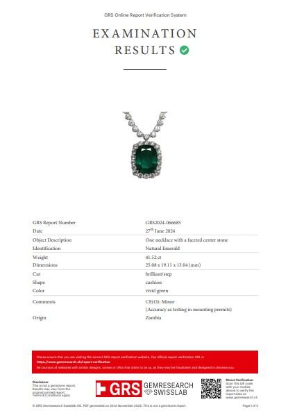 GRS Certified 18k Gold 83.52ct Diamond & Emerald Formal Necklace w/$1.35m Retail