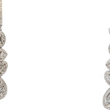 10k White Gold Round Diamond Cluster Drop Dangle Earrings 1.0CT