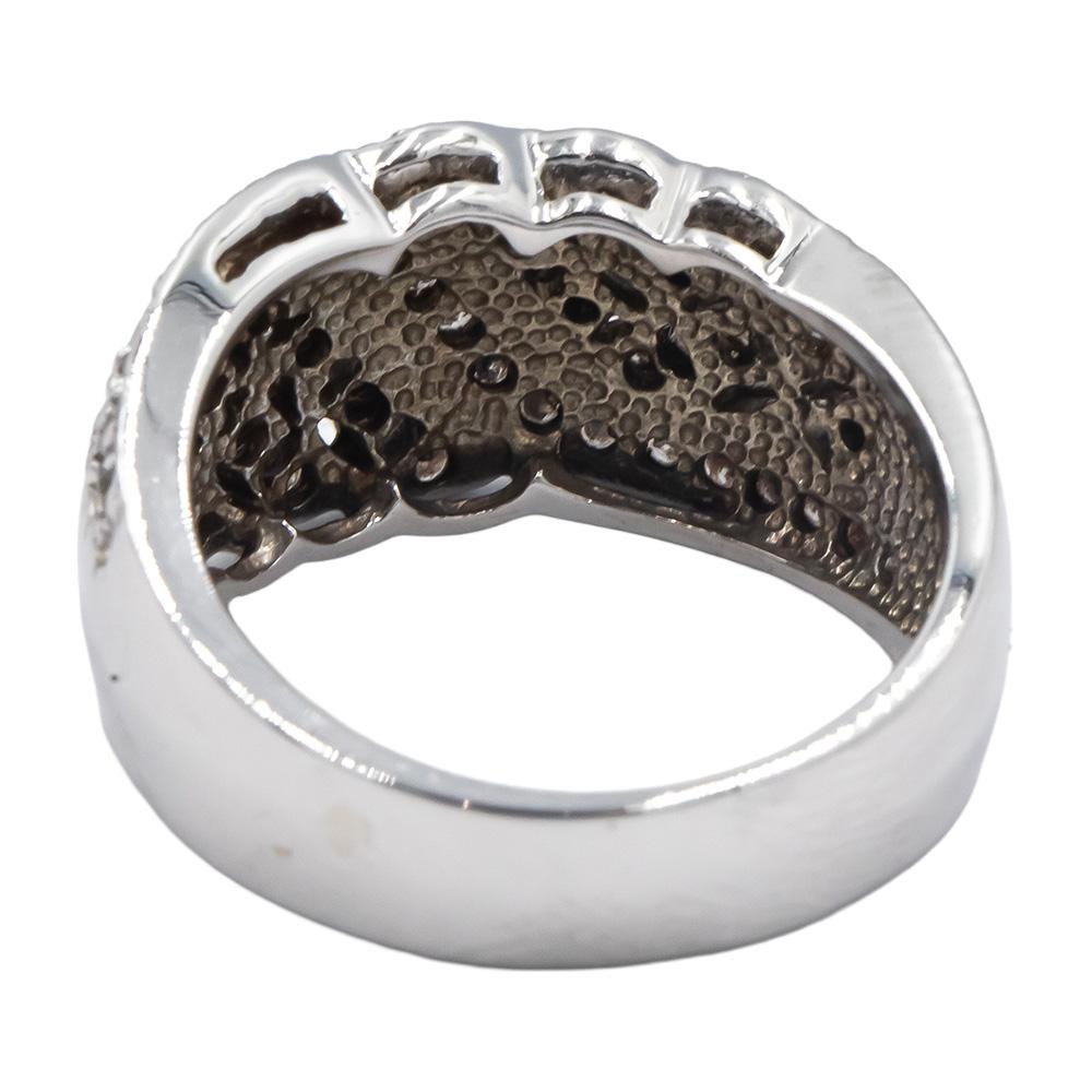 14k White Gold 0.63CT Diamond Filigree Band Ring Size 6.5