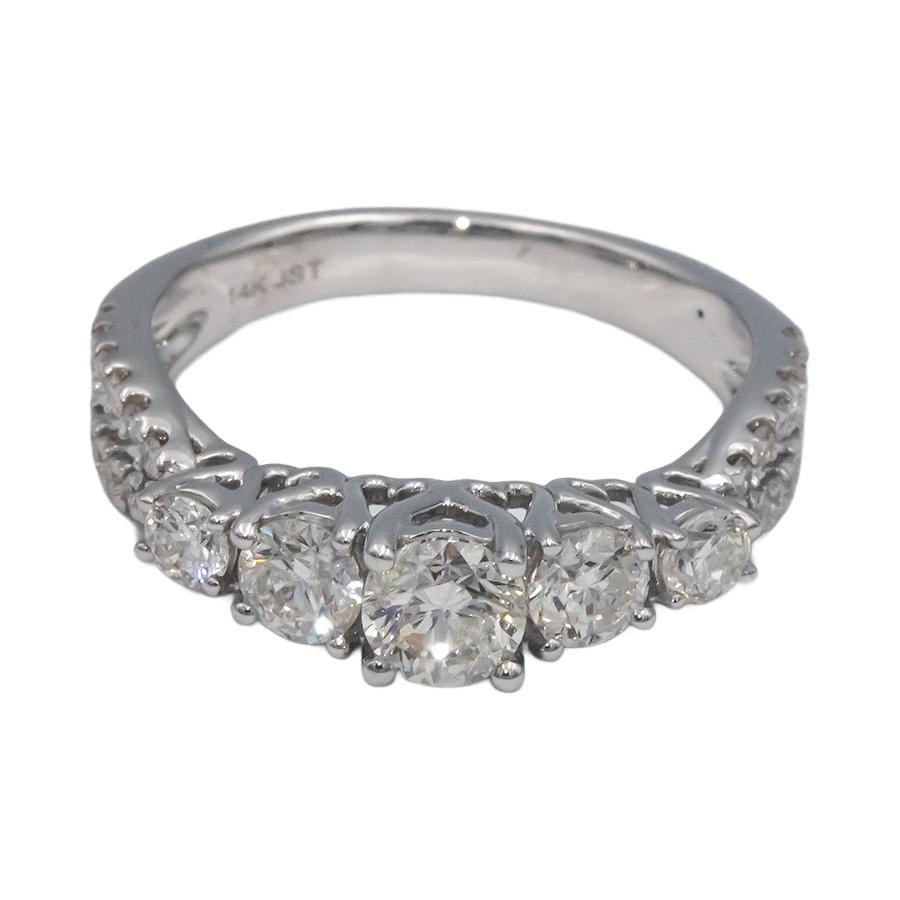 14k White Gold 1.25CT Round Cut Diamond Ring Size 7