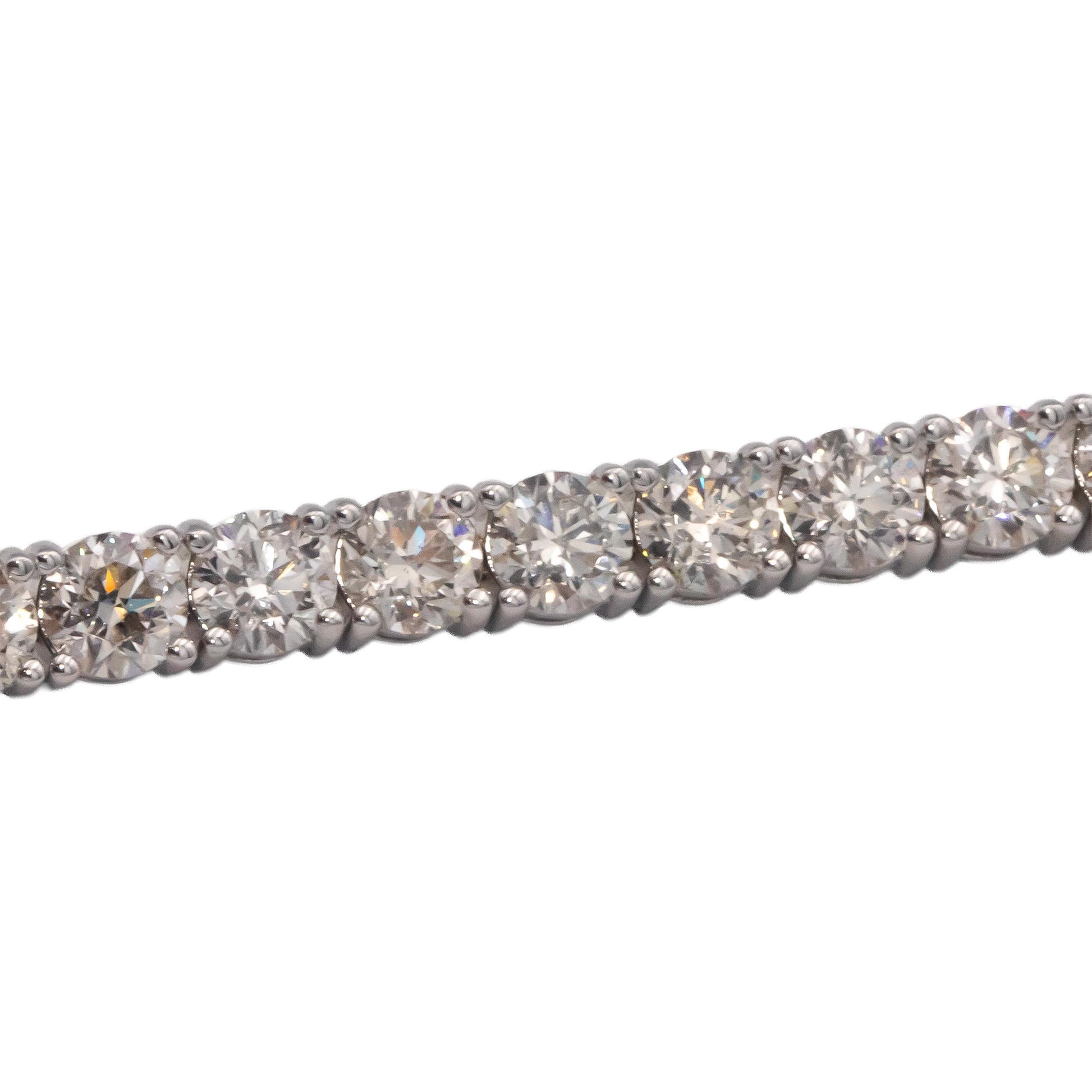 14k White Gold Round Cut Diamond Tennis Bracelet 14.01CT