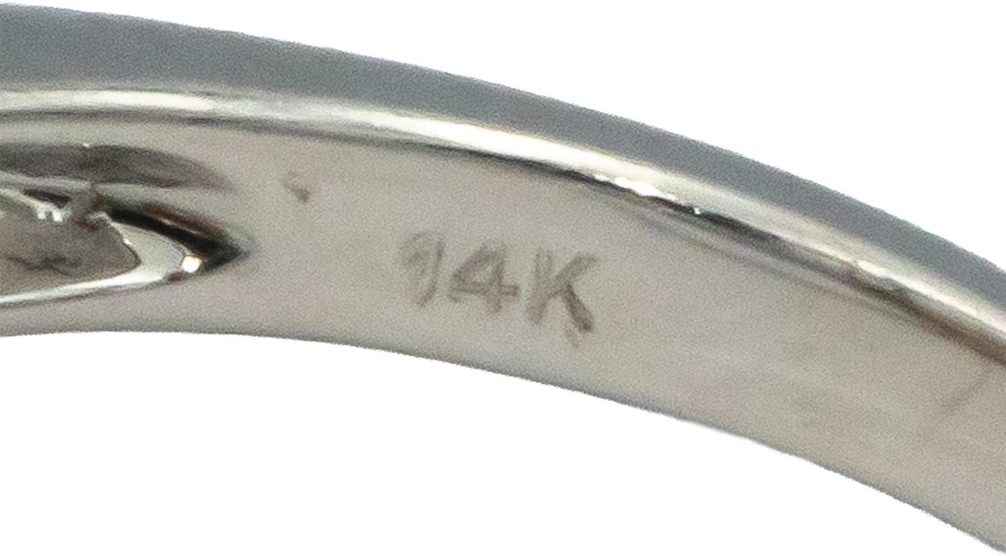 14k White Gold 2.29CT Diamond and Citrine Heart Ring Size 6.75