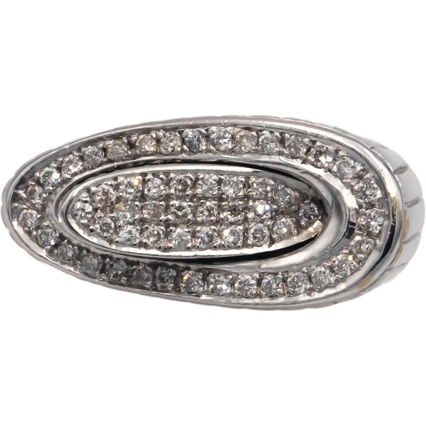 18k White Gold 0.43CT VS White and Black Diamond Abstract Cluster Ring Size 8