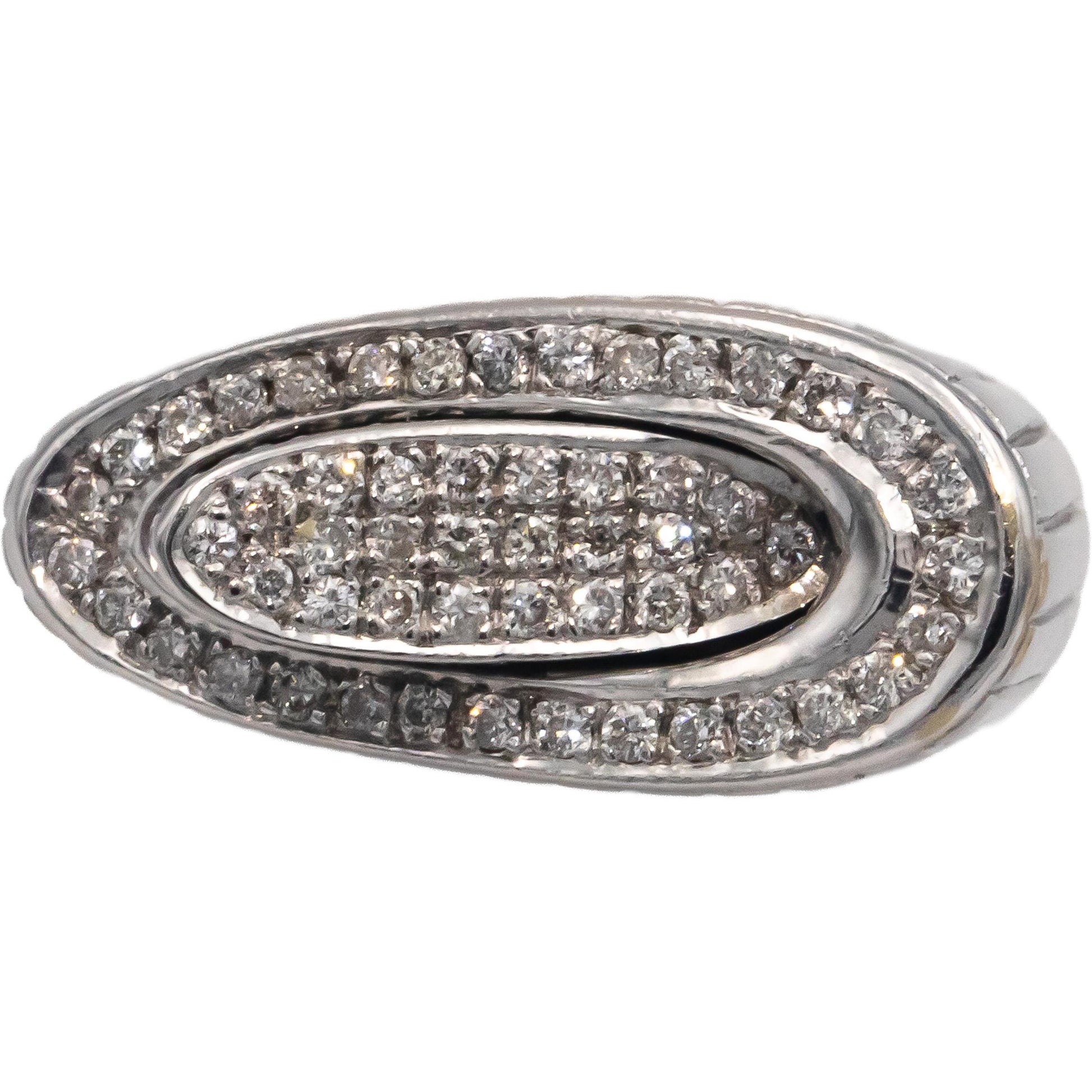 18k White Gold 0.43CT VS White and Black Diamond Abstract Cluster Ring Size 8