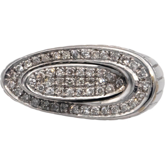 18k White Gold 0.43CT VS White and Black Diamond Abstract Cluster Ring Size 8