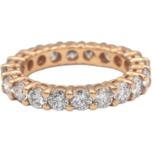 14k Rose Gold Round Diamond Eternity Band Ring 2.56CT Size 6