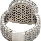 14k White Gold 8.0CT Round Lab Grown Diamond Pave Cluster Ring 8.0CT Size 8.5