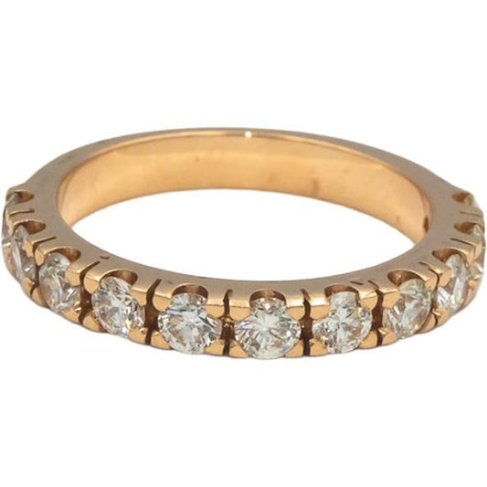 18k Rose Gold 1.08CT Round Cut Diamond Half Eternity Band Ring Size 6.5