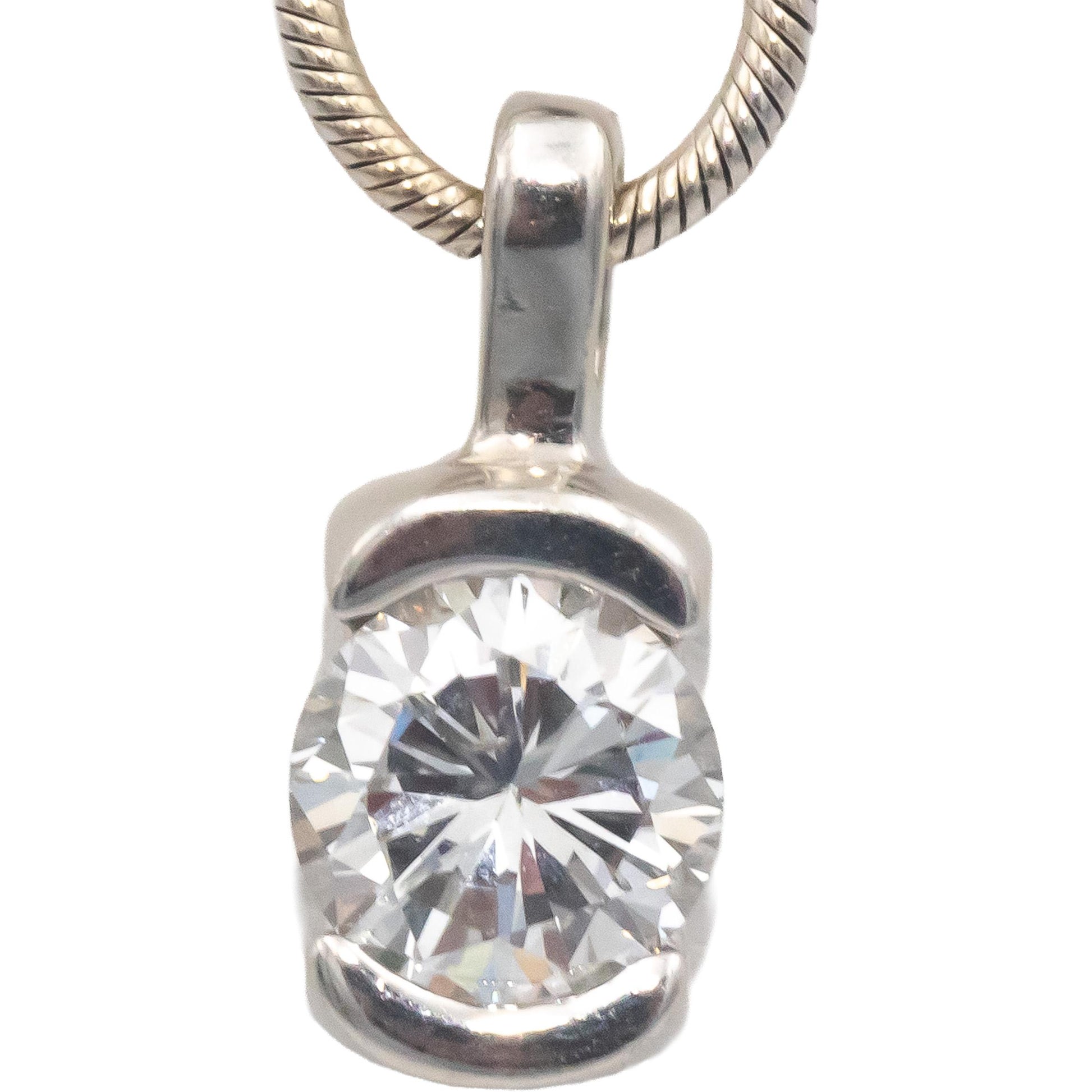 JOSE HESS 18k White Gold VS Diamond Pendant Necklace 1.10CT w/ 1.0CT Center