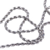 10k White Gold Jewelry 26" Long/2mm Wide Solid Diamond Cut Twisted Rope Necklace