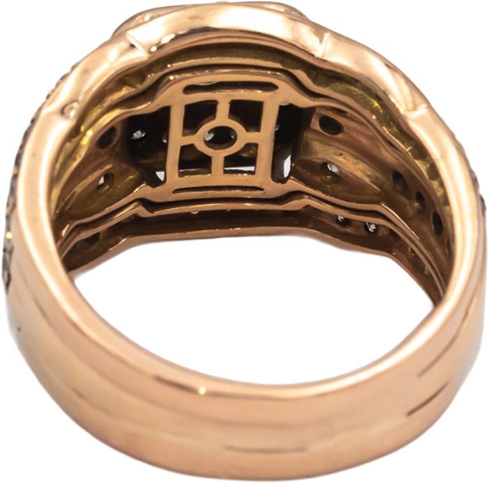LE VIAN 18k Rose Gold 1.50CT White & Chocolate Diamond Cocktail Ring Size 7
