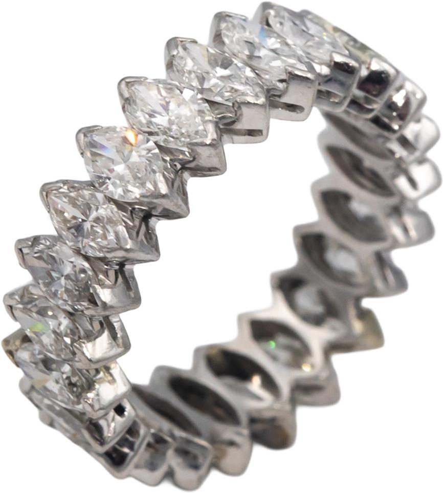Vintage Antique Platinum VS Marquise Diamond Eternity Ring 4.50CT