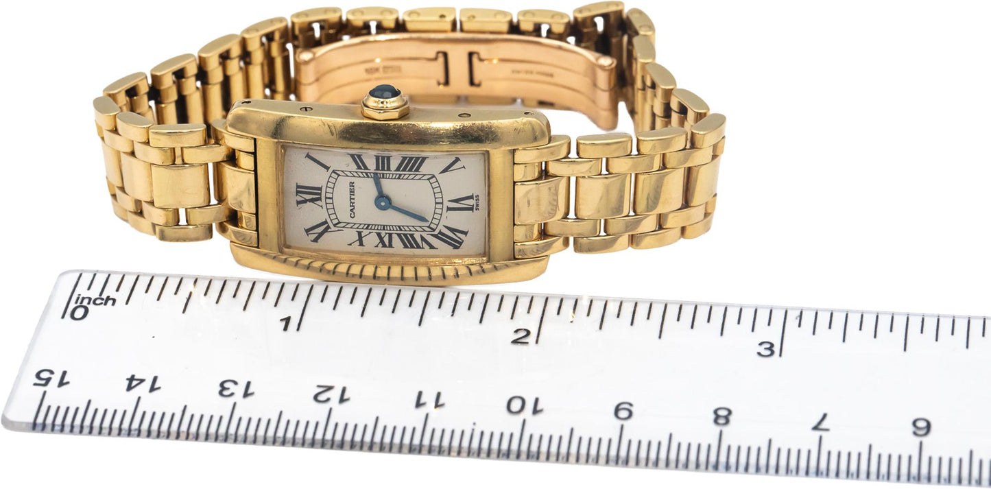 CARTIER Tank Americaine 1710 Yellow Gold 18k Quartz Ladies Watch