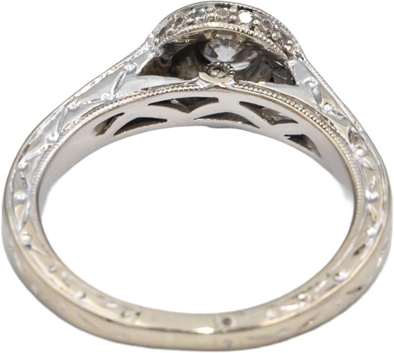 Diamond 14k White Gold Engagement Ring  0.68CT w/ 0.35CT Center Size 5.75