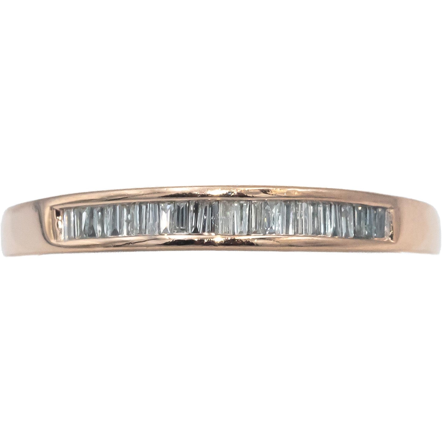 14k Rose Gold VS Baguette Diamond Channel Set Anniversary Ring .25 CT Size 8