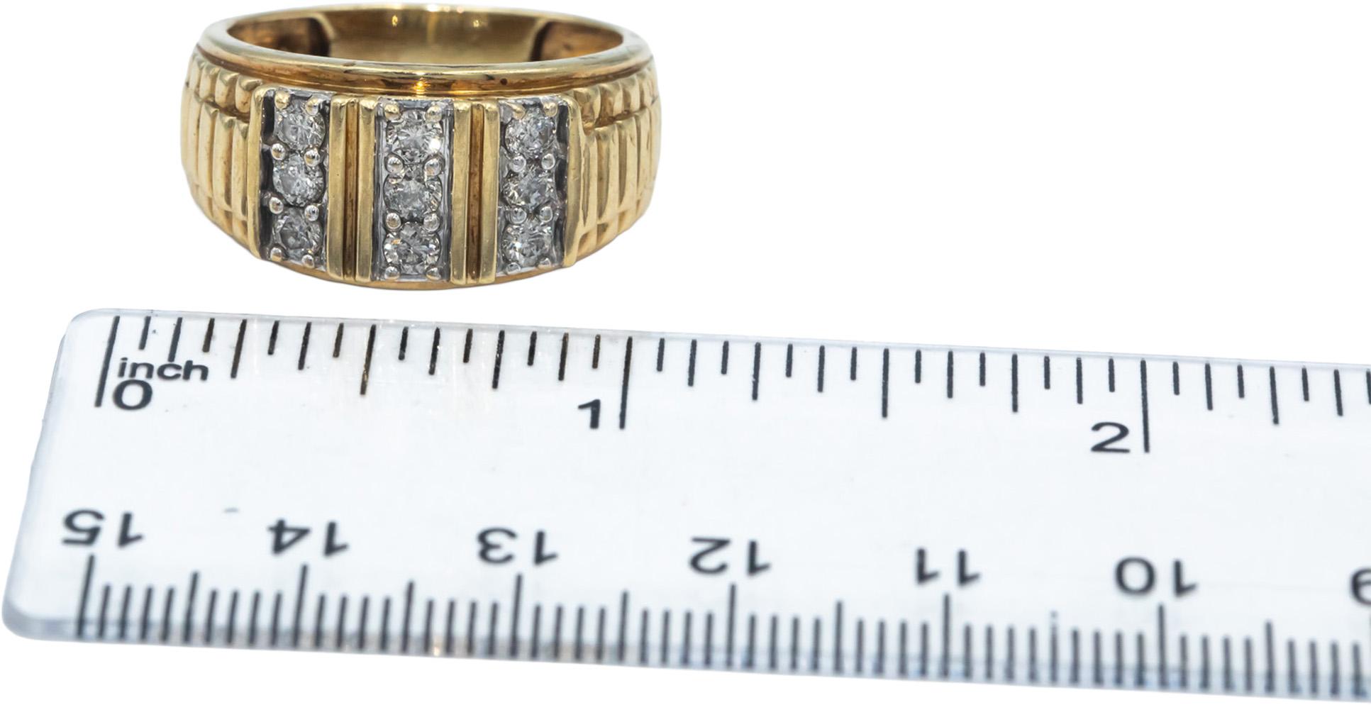 10k White Gold Round Cut Diamond Men's Band Ring 0.75CT Size 9.5