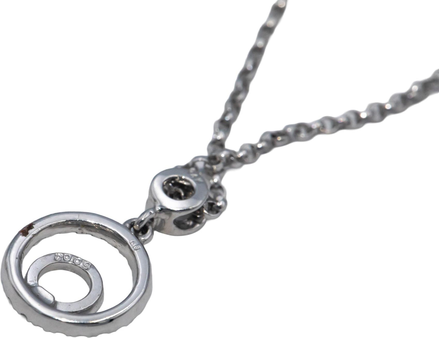 14k White Gold Round Diamond Circle Pendant Necklace Chain 0.10CT