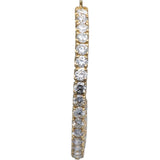 14k Yellow Gold Round Lab Grown Diamond Inside Out Hoop Earrings 5.0CT