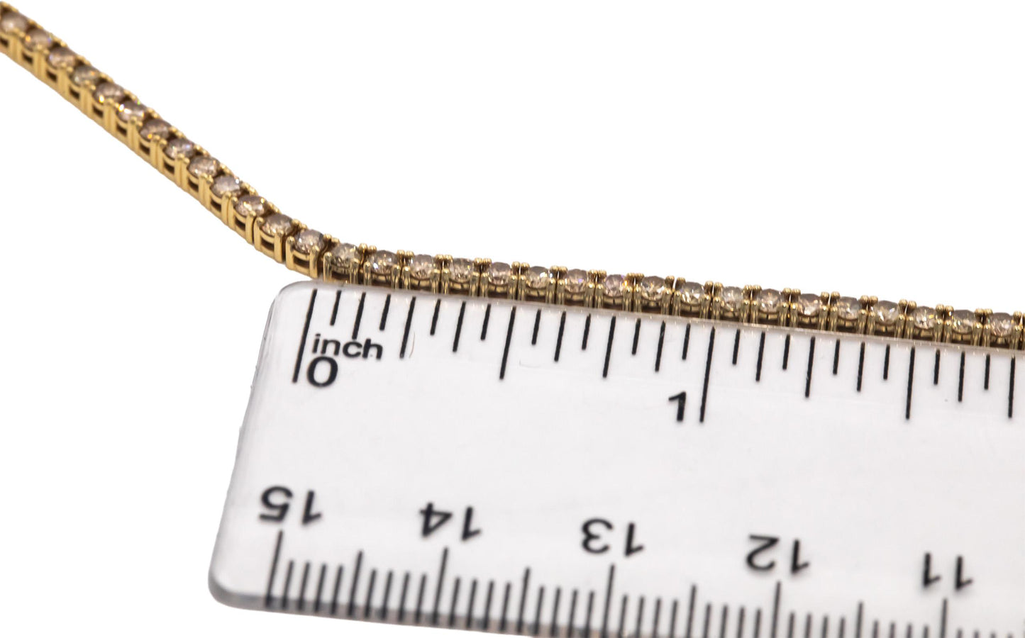 14k Yellow Gold Jewelry VS Round Diamond Tennis Necklace Chain 7.0CT