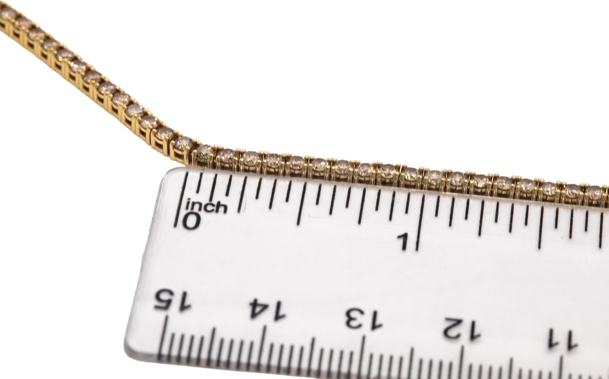 14k Yellow Gold Jewelry VS Round Diamond Tennis Necklace Chain 7.0CT