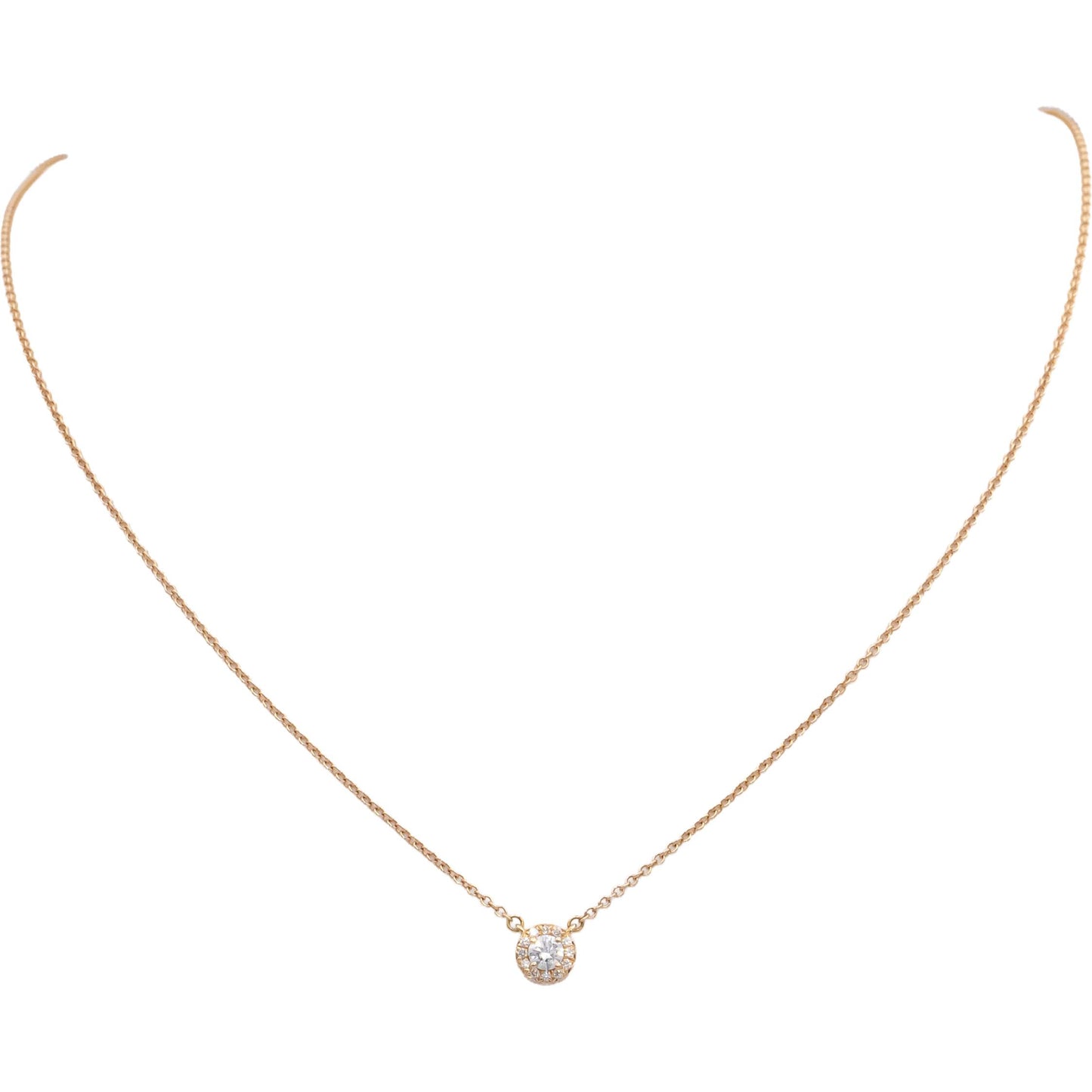 TIFFANY & CO. 18k Gold Soleste Diamond Pendant Necklace .24CT $3250 Retail